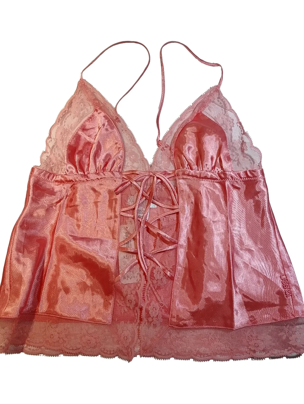 🐞🦩La Senza Satin Lace Camisole Top - Pink - Picture 1 of 5